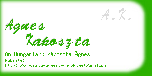 agnes kaposzta business card